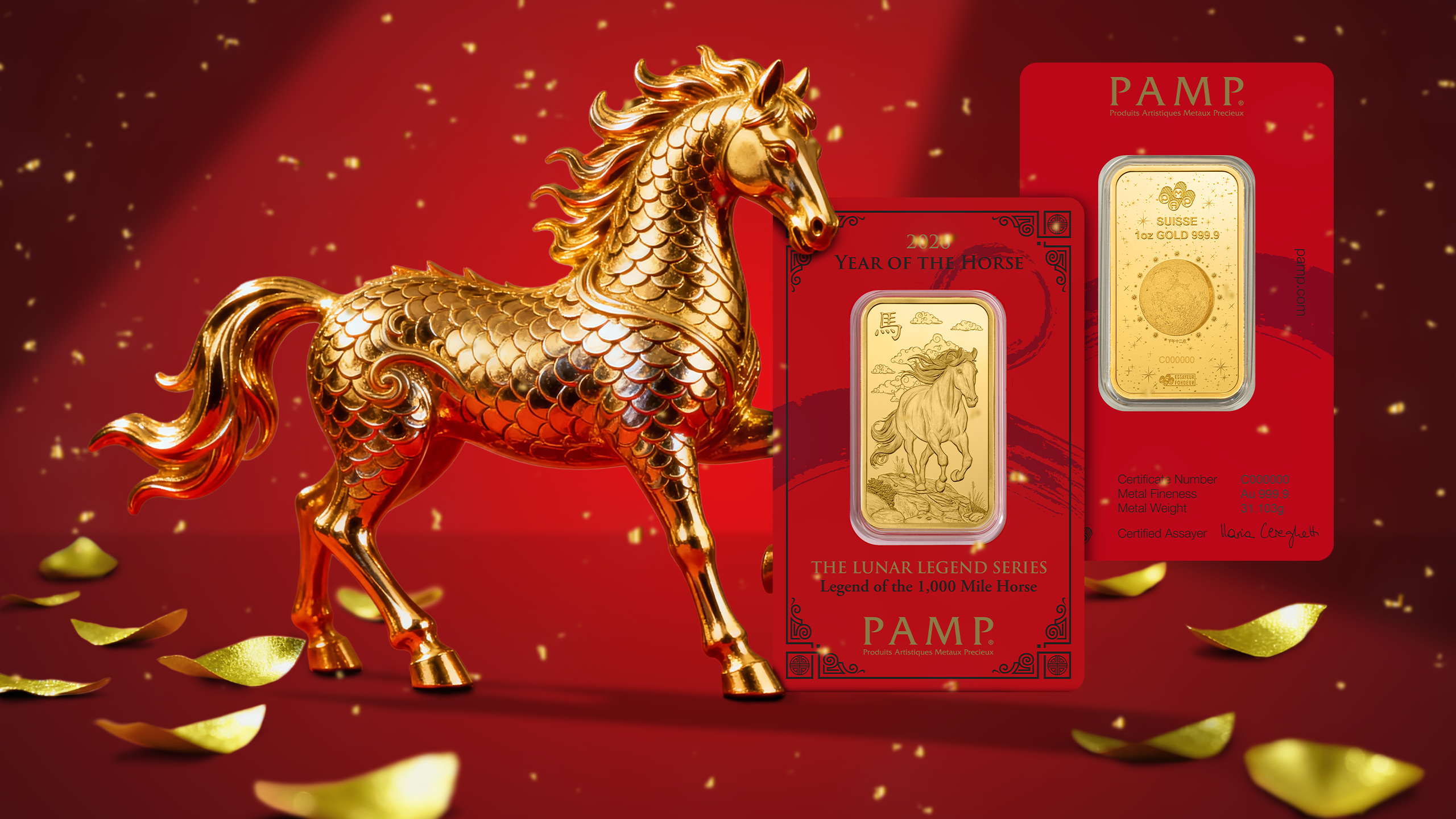 Oslavte rok koně s jedinečným zlatým slitkem od rafinérie PAMP